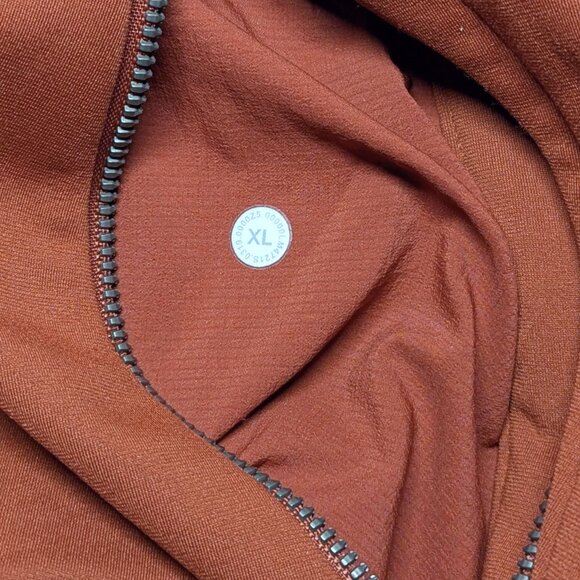 Men's Lululemon Fleece Back Soft Shell Jacket Coat Burnt Orange Terracotta XL - Picture 8 of 9